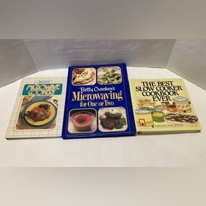 Betty Crocker and Kenmore bundle of 3 VTG cookbooks Microwaving, Slow Cooker